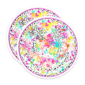 (2 Pack) Vibrant Smiley Magnets - Palm Tree Beach Decor - Colorful Retro Summer Vibes - 5 Inches On Longest Side - Thick Durable Magnet - Made in USA - MAG21123