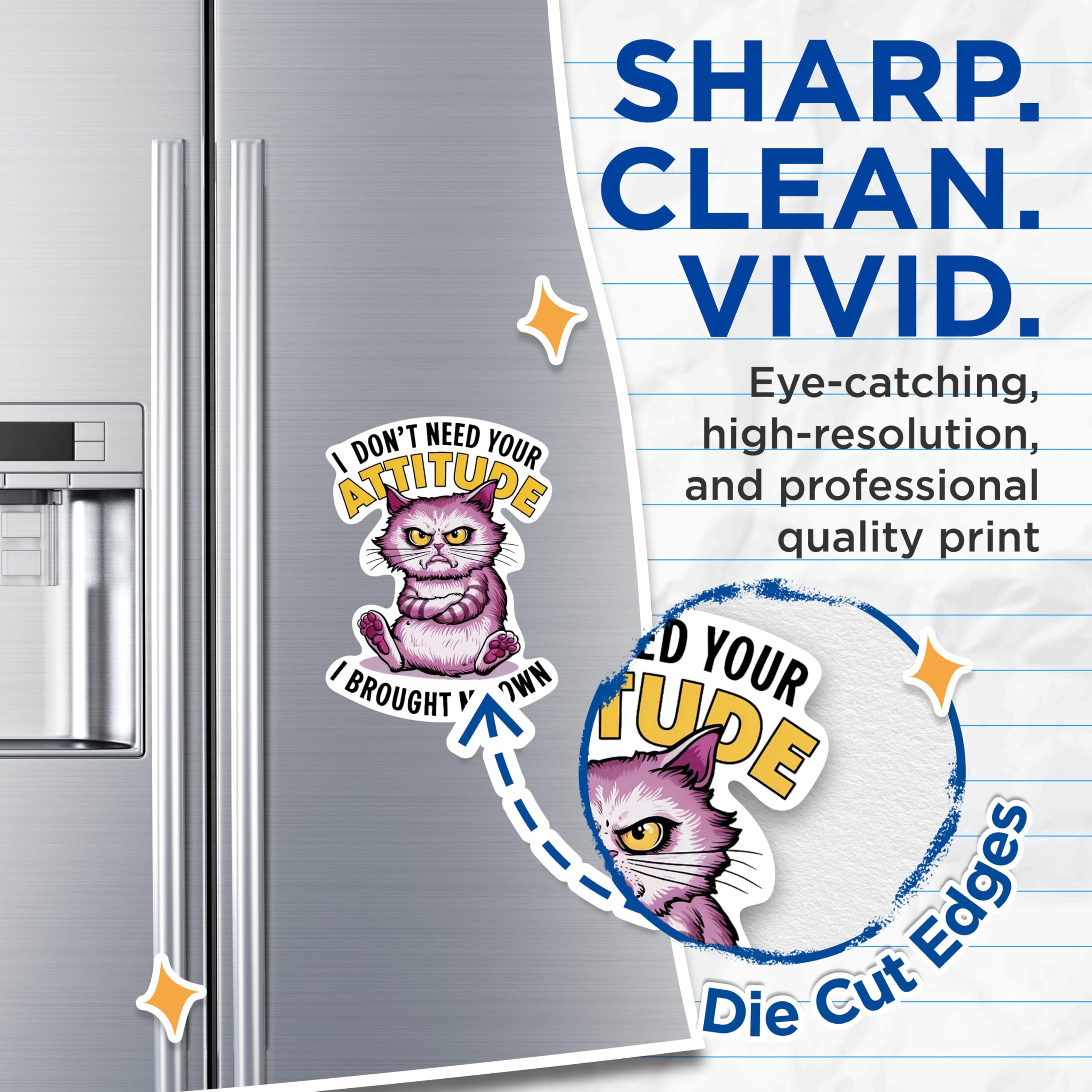 (2 Pack) I Don't Need Your Attitude I Brought My Own Magnets - Funny Punny Sarcastic - 5 Inches On Longest Side - Premium Magnet - for Cars, Refrigerators, Toolboxes - Made in USA - MAG2056