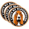 (3 Pack) Bloodhound Decals - Dog Breed Stickers - Pet Lover Decals - 3 Inches On Longest Side - Easy Peel & Apply - Made in USA - 3MCS1753