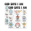 (2 Pack) Christian Affirmation Magnets - God Says I Am Bible Verse Decor - Inspirational Easter Refrigerator Magnets - 5 Inches On Longest Side - Thick Durable Magnet - Made in USA - MAG19676
