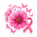 (2 Pack) Breast Cancer Awareness Magnets - Pink Ribbon Survivor Support - Floral Butterfly Inspiration - 5 Inches On Longest Side - Thick Durable Magnet - Made in USA - MAG36722