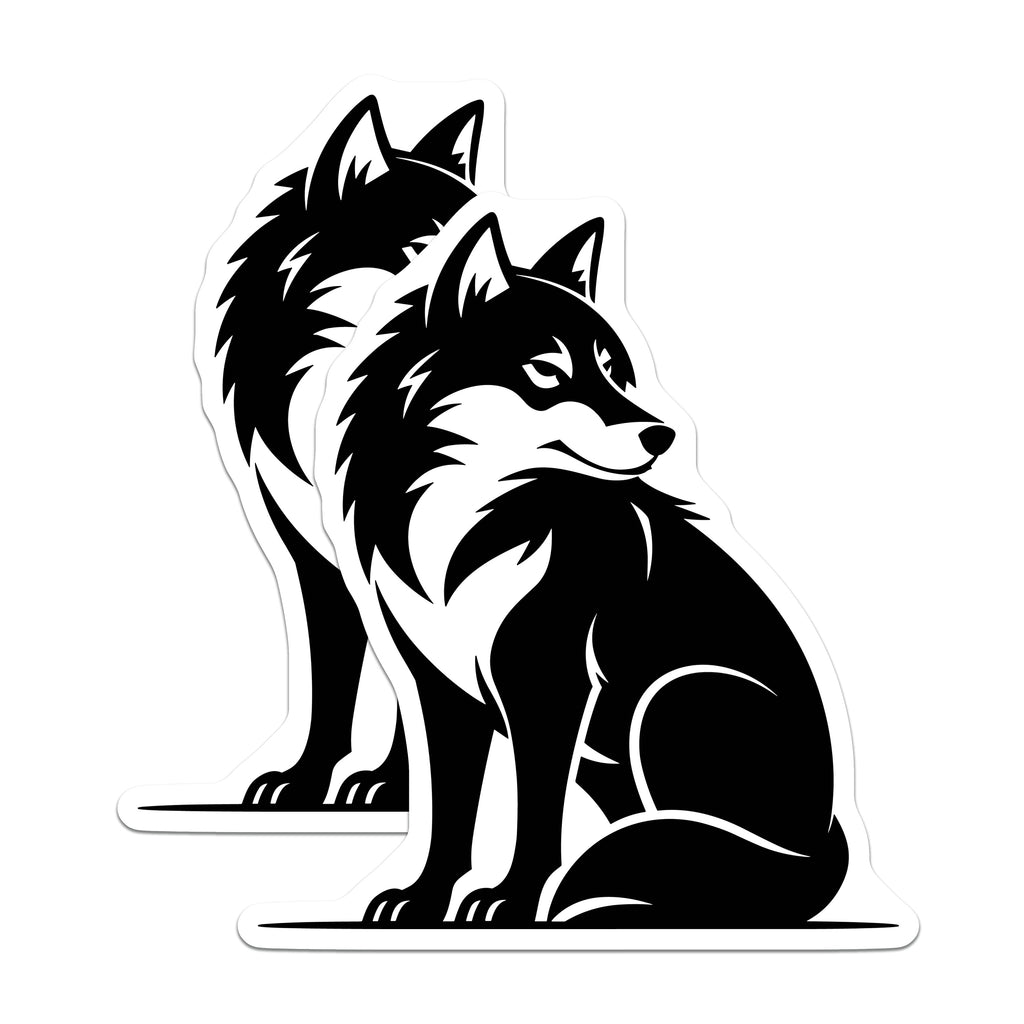 (2 Pack) Wolf Animal Magnets - Wildlife Spirit Animal - Forest Cabin Decor for Home - 5 Inches On Longest Side - Thick Durable Magnet - Made in USA - MAG39491