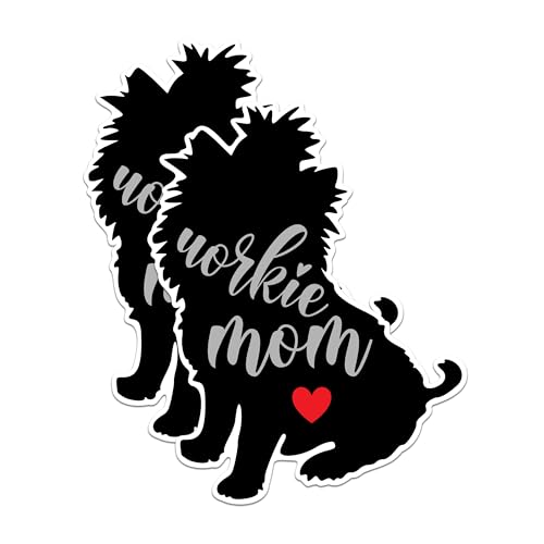 (2 Packs) Workie Mom Dog Breed Magnets - Workie Magnets - 5 Inches On Longest Side - Premium Magnet - for Fridges, Toolboxes, Cars - Made in USA - MAG2542