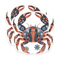 (2 Pack) Patterned Crab Magnets - Folk Art Sea Life Decor - Ocean Kitchen Refrigerator Accent - 5 Inches On Longest Side - Thick Durable Magnet - Made in USA - MAG21582