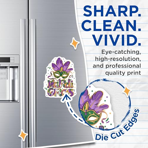 (2 Pack) Mardi Gras Magnets - Carnival Celebration - Party - Festive Refrigerator Magnets - Colorful Mask Design - 5" On Longest Side - for Cars, Fridges, Toolboxes - Made in USA - MAG4137