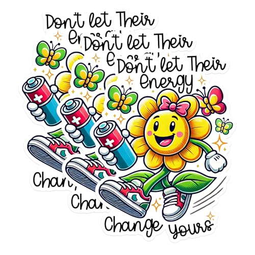 (3 Pack) Energy Decals - Positive Vibes Sticker - Laptop Water Bottle Decals - 3 Inches On Longest Side - Easy Peel & Apply - Made in USA - 3MCS1688