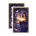(2 Pack) Witch Owl Magnets - Reading Book - Celestial Scene - 5" On Longest Side - Premium Magnet - for Cars, Refrigerators, Toolboxes, Lockers - Made in USA - MAG14743