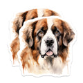 (2 Pack) Saint Bernard Magnets - Watercolor Dog Art - Pet Lover Decor - 5 Inches On Longest Side - Thick Durable Magnet - Made in USA - MAG30572