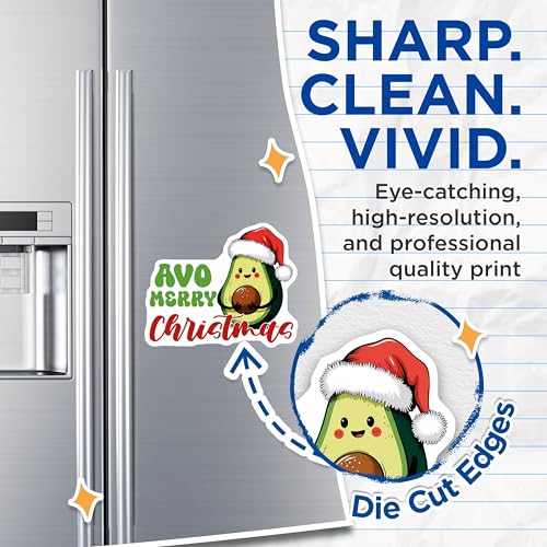 (2 Pack) AVO Merry Christmas Magnets Magnets - Funny Holiday Decor - Cute Festive Avocado Decoration - 5" On Longest Side - Made in USA - Sticks to Refrigerators & Metal Surfaces - MAG8394
