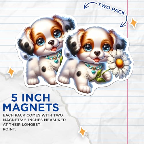 (2 Pack) Animal Home Decor Magnet - Kids Room Decor - 5" On Longest Side - Sticks to Smooth Flat Surfaces - Made in USA - MAG9396