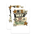 (2 Pack) Christian Magnets - His Way is Better Faith Decor - Leopard Print Cross Flag Inspirational Art - 5 Inches On Longest Side - Thick Durable Magnet - Made in USA - MAG23057