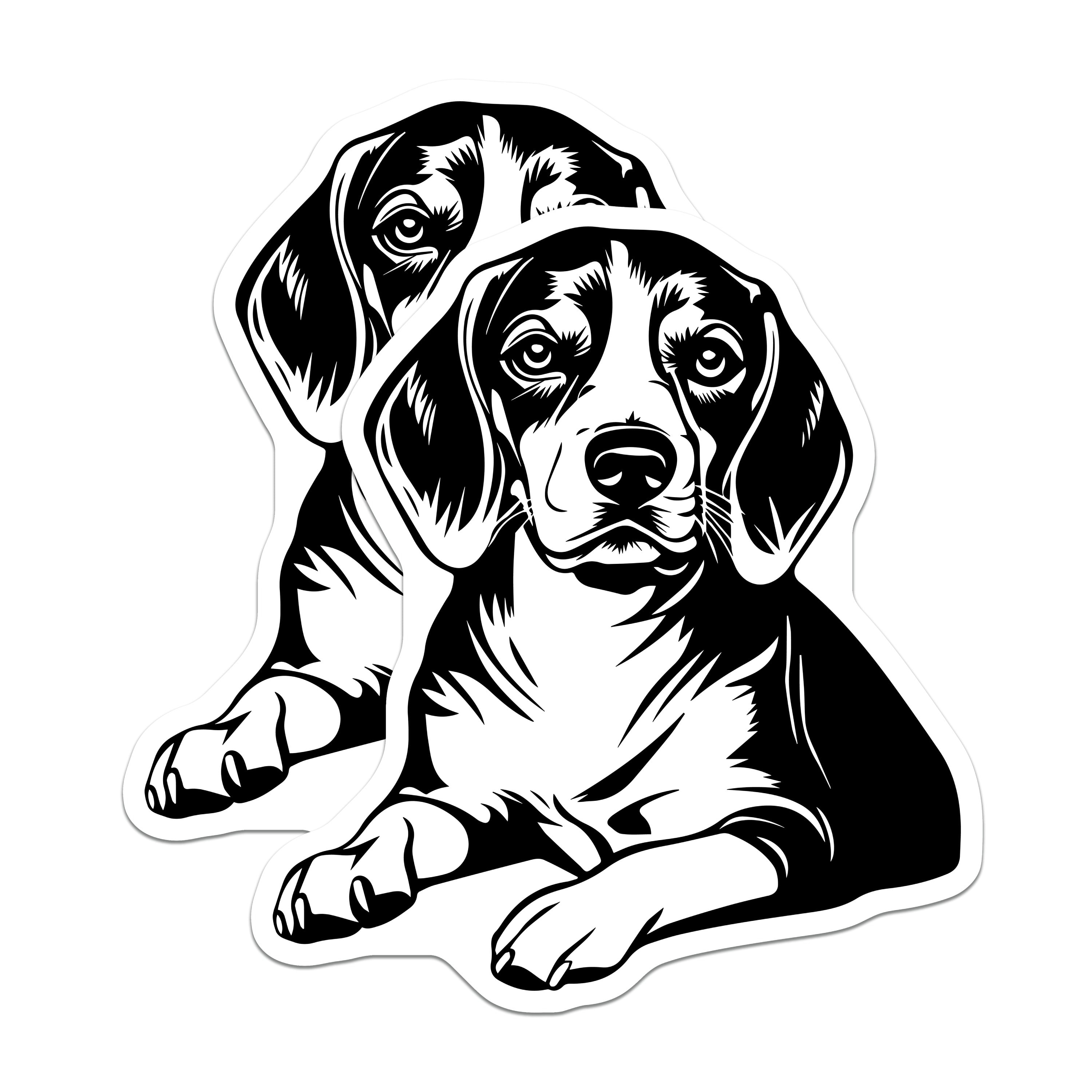 (2 Pack) Beagle Dog Magnets - Dog Lover Pet Owner Home Decor - Canine Friend Refrigerator Accessory - Animal Art - 5 Inches On Longest Side - Thick Durable Magnet - Made in USA - MAG36115