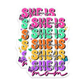 (2 Pack) She is Strong Brave Fearless Mom Magnets - Empowering Motherhood Decor - Positive Mom Reminder - 5 Inches On Longest Side - Thick Durable Magnet - Made in USA - MAG27908