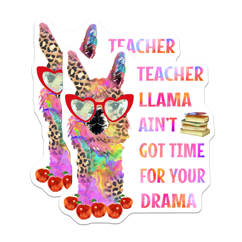 (2 Pack) Teacher Llama Magnets - Funny Educator Decor - Sassy Classroom Fridge Accessories - 5 Inches On Longest Side - Thick Durable Magnet - Made in USA - MAG36630