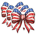 (3 Pack) American Flag Bow Decals - Patriotic Bow Decor - USA Bow Stickers - 3 Inches On Longest Side - Easy Peel & Apply - Made in USA - 3MCS4755
