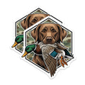 (2 Pack) Labrador Duck Hunting Magnets - Dog Breed Art - Camouflage Decor for Fridge - 5" On Longest Side - Premium Magnet - for Cars, Refrigerators, Toolboxes, Lockers - Made in USA - MAG17414