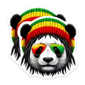 (2 Pack) Rasta Panda Stickers - Cool Animal Stickers - Trendy Panda Decals - 5" On Longest Side - Sticks to Smooth Flat Surfaces - Made in USA - BMCS4388
