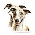 (2 Pack) Whippet Dog Magnets - Sighthound Pet Lover Decor - Cute Animal Refrigerator Locker Display for Dog Owners - 5 Inches On Longest Side - Thick Durable Magnet - Made in USA - MAG28692