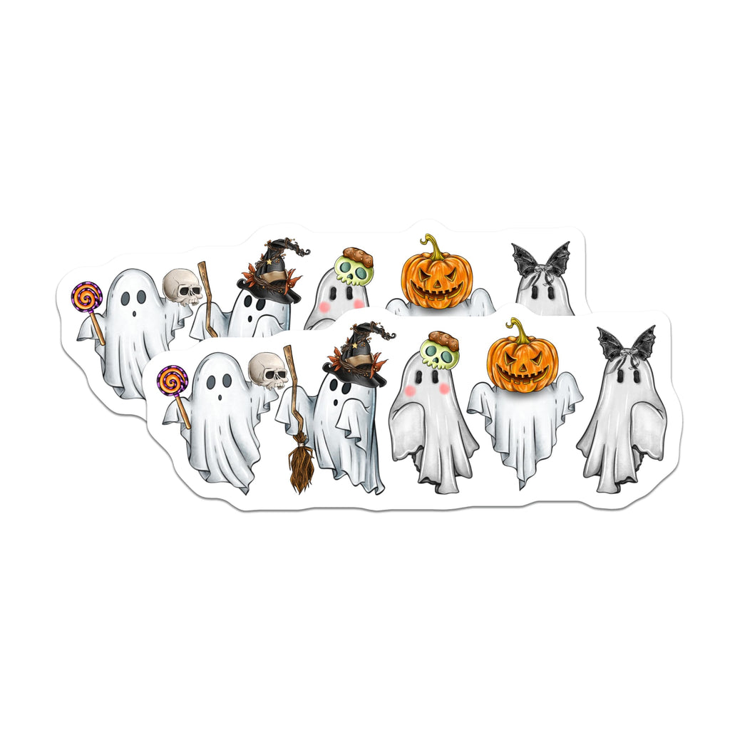 (2 Pack) Cute Ghost Magnets - Halloween Refrigerator Decor - Kawaii Spooky Season Fun for Lockers - 5 Inches On Longest Side - Thick Durable Magnet - Made in USA - MAG26982