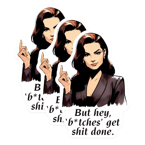 (3 Pack) Boss Lady Decals - Motivational Quote - Girl Power Decals - 3 Inches On Longest Side - Easy Peel & Apply - Made in USA - 3MCS7110