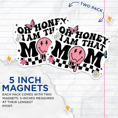 (2 Pack) Funny Mom Magnets Magnets - 5" On Longest Side - Made in USA - Sticks to Refrigerators & Metal Surfaces - MAG9005