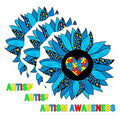 (3 Pack) Autism Awareness Decals - Sunflower Puzzle Heart - Laptop Car Decals - 3 Inches On Longest Side - Easy Peel & Apply - Made in USA - 3MCS2353