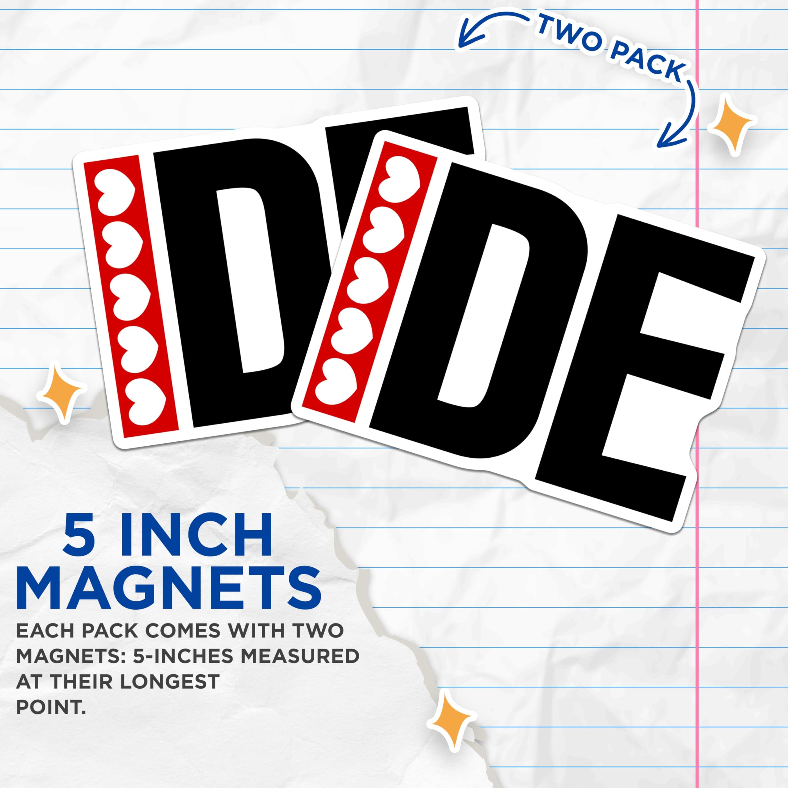(2 Pack) Pride IDE Magnets - Heart Symbol Decor - LGBT Pride Accessories - 5" On Longest Side - Premium Magnet - for Cars, Refrigerators, Toolboxes, Lockers - Made in USA - MAG17173