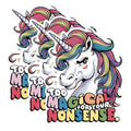 (3 Pack) Unicorn Laptop Decals - Too Magical Nonsense - Rainbow Mane Decal - 3 Inches On Longest Side - Easy Peel & Apply - Made in USA - 3MCS0891