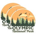 (3 Pack) Olympic National Park Decals - PNW Decal - Forest Nature Decals - 3 Inches On Longest Side - Easy Peel & Apply - Made in USA - 3MCS1371
