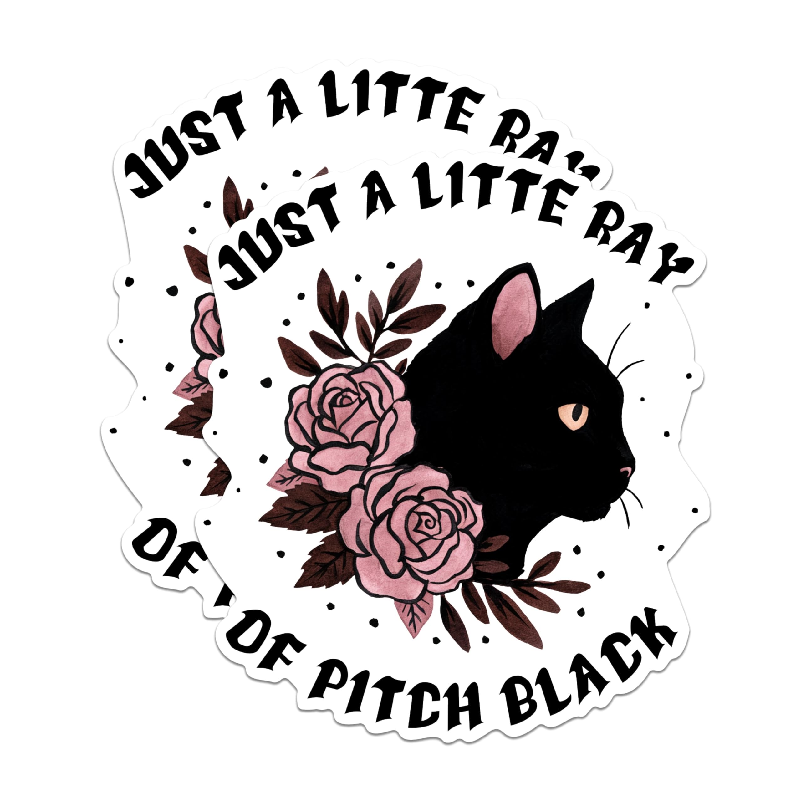 (2 Packs) Just A Little Ray of Pitch Black Magnets - Funny Superstitious Black Cat Magnets - 5 Inches On Longest Side - Premium Magnet - for Fridges, Toolboxes, Cars - Made in USA - MAG2490