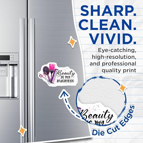 (2 Pack) Beauty is My Business Magnets - Salon Decor - Hairstylist Office Decor - 5" On Longest Side - for Cars, Fridges, Toolboxes - Made in USA - MAG7576