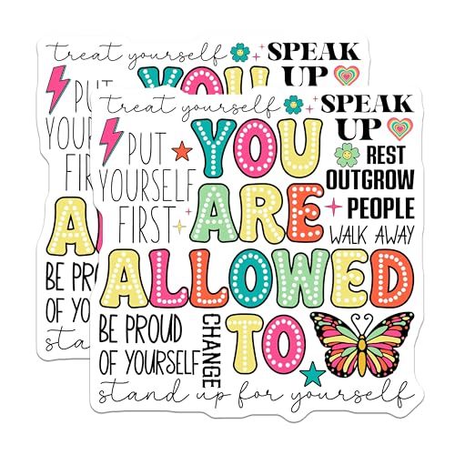 (2 Pack) Inspirational Quote Magnets Magnets - You are Allowed - Motivational Decor - 5" On Longest Side - Made in USA - Sticks to Refrigerators & Metal Surfaces - MAG9115