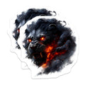 (2 Pack) Black Lion Magnets - Fiery Beast Head - Gothic Fantasy Decor Art - 5 Inches On Longest Side - Thick Durable Magnet - Made in USA - MAG36353