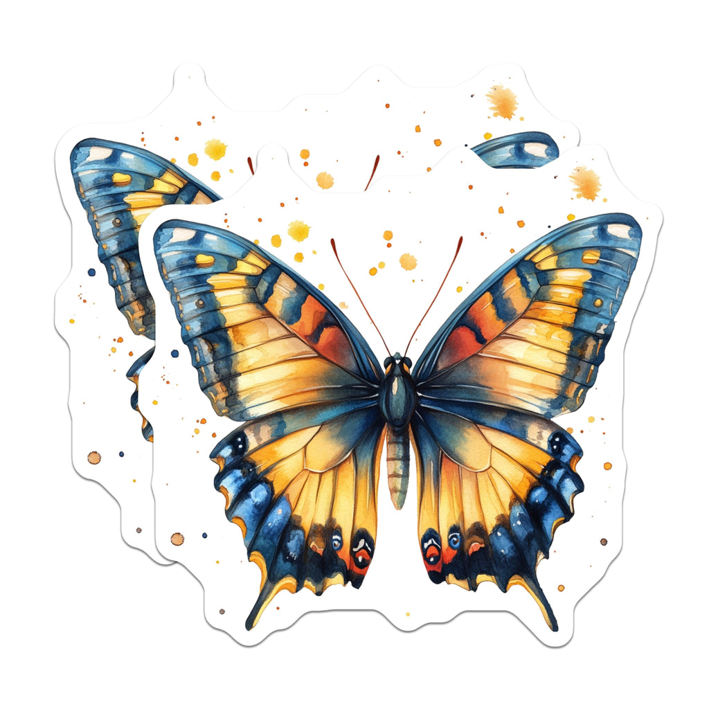 (2 Pack) Watercolor Butterfly Magnets - Nature Inspired Fridge Decor - Whimsical Home Accent - 5 Inches On Longest Side - Thick Durable Magnet - Made in USA - MAG25199