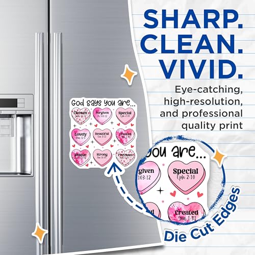 (2 Pack) God Says You are Magnets - Religious Inspirational - Heart Shape Christian - 5" On Longest Side - for Cars, Refrigerators, Toolboxes, Lockers - Made in USA BMCS3398