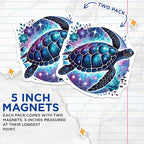 (2 Pack) Sea Turtle Magnets - Ocean Animal Art - Colorful Turtle - Nature-Inspired Magnets - Cute Turtle Magnets - 5" On Longest Side - for Cars, Fridges, Toolboxes - Made in USA - MAG4501