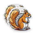 (2 Pack) Cute Squirrel Magnets - Woodland Creature Decor - Refrigerator Animal Art - 5 Inches On Longest Side - Thick Durable Magnet - Made in USA - MAG20534