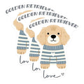 (3 Pack) Golden Retriever Decals - Cute Dog Stickers - Striped Sweater Dog Decals - 3 Inches On Longest Side - Easy Peel & Apply - Made in USA - 3MCS6066