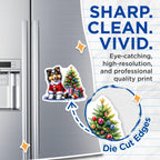 (2 Pack) Cute Sheltie Puppy Magnets - Santa Suit Dog Decor - Christmas Refrigerator Art - 5 Inches On Longest Side - Thick Durable Magnet - Made in USA - MAG24049