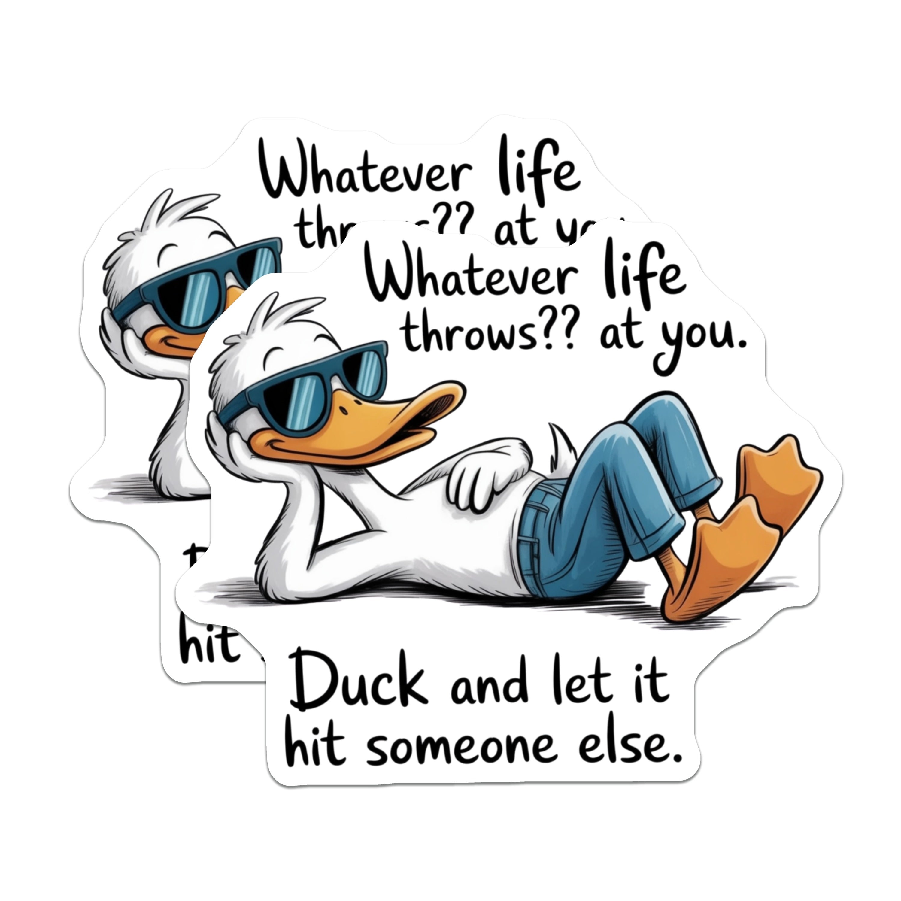 (2 Pack) Funny Duck Magnets - Sarcastic Quote Decor - Witty Humor Appliance Magnet - 5 Inches On Longest Side - Thick Durable Magnet - Made in USA - MAG36916