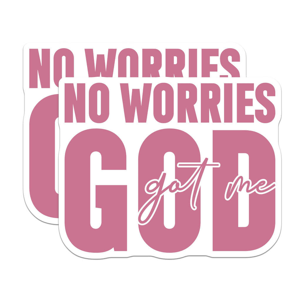 (2 Pack) Christian Inspirational Magnets - No Worries God Got Me Scriptural Message - Faith Based Spiritual Affirmation Decor - 5 Inches On Longest Side - Thick Durable Magnet - Made in USA - MAG24412