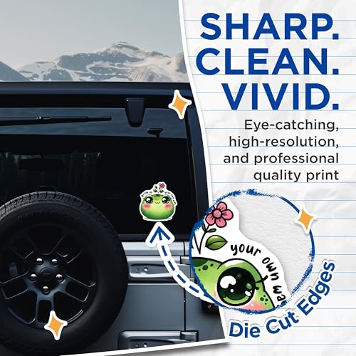 (2 Pack) Cute Frog Stickers - Motivational Messages - Kawaii Animal Decals - 5" On Longest Side - Sticks to Smooth Flat Surfaces - Made in USA - BMCS7520