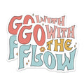 (2 Pack) Go with The Flow Magnets - Retro Affirmation Decor - Groovy Boho Fridge Locker Accessories - 5 Inches On Longest Side - Thick Durable Magnet - Made in USA - MAG37317