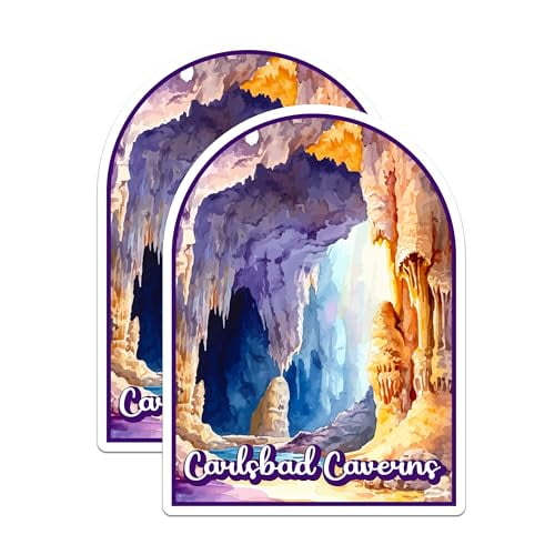 (2 Pack) Carlsbad Caverns National Park Bumper Magnet - US National Park - Choose from 63 Parks - 5" On Longest Side - Decal for Car Bumper, Laptop, Water Bottle, Wall, and Window - MAG1544