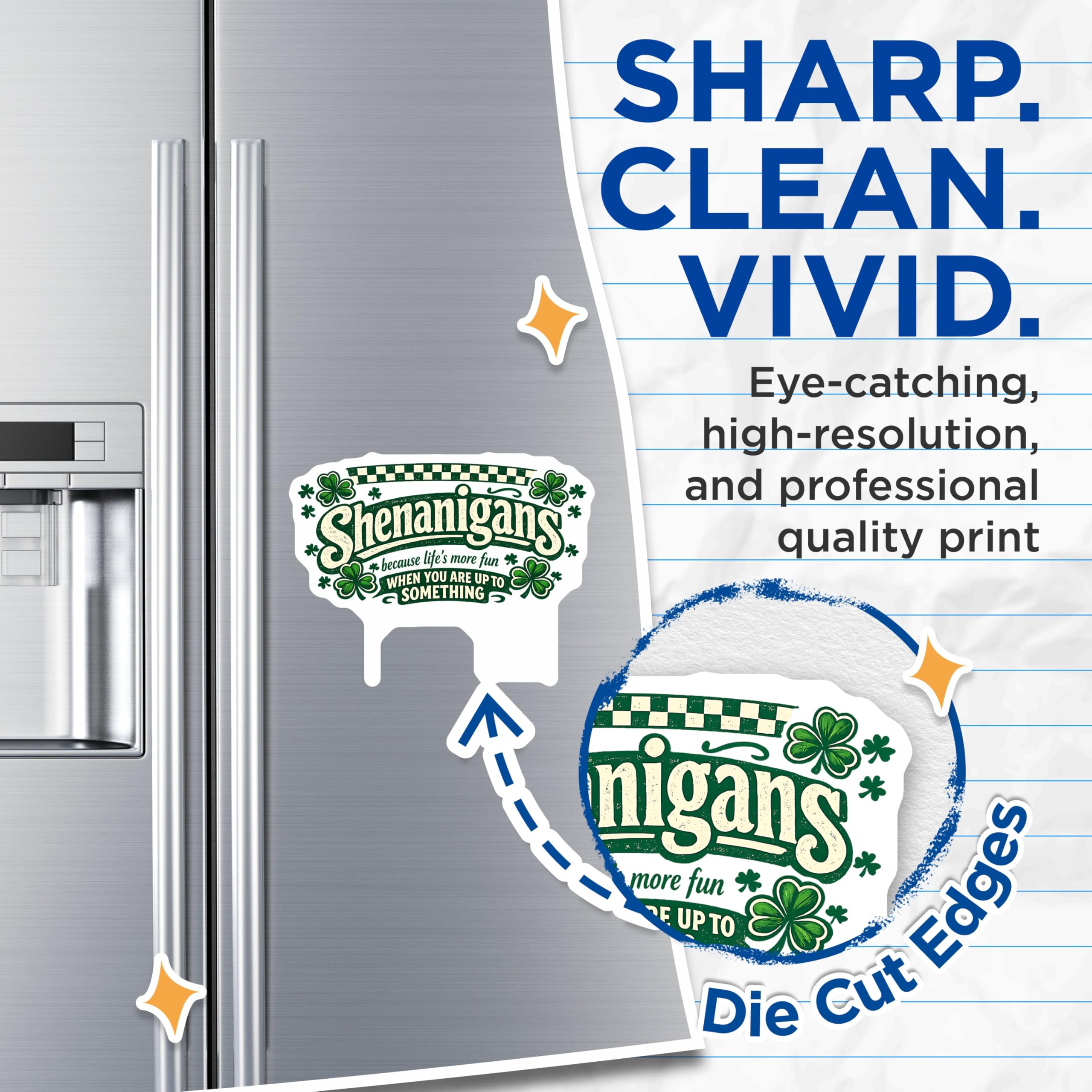 (2 Pack) Shenanigans Magnets - St Patricks Day Decor - Witty Irish Quote Refrigerator Magnets - Fun Clover Locker Accessories - 5 Inches On Longest Side - Thick Durable Magnet - Made in USA - MAG21572