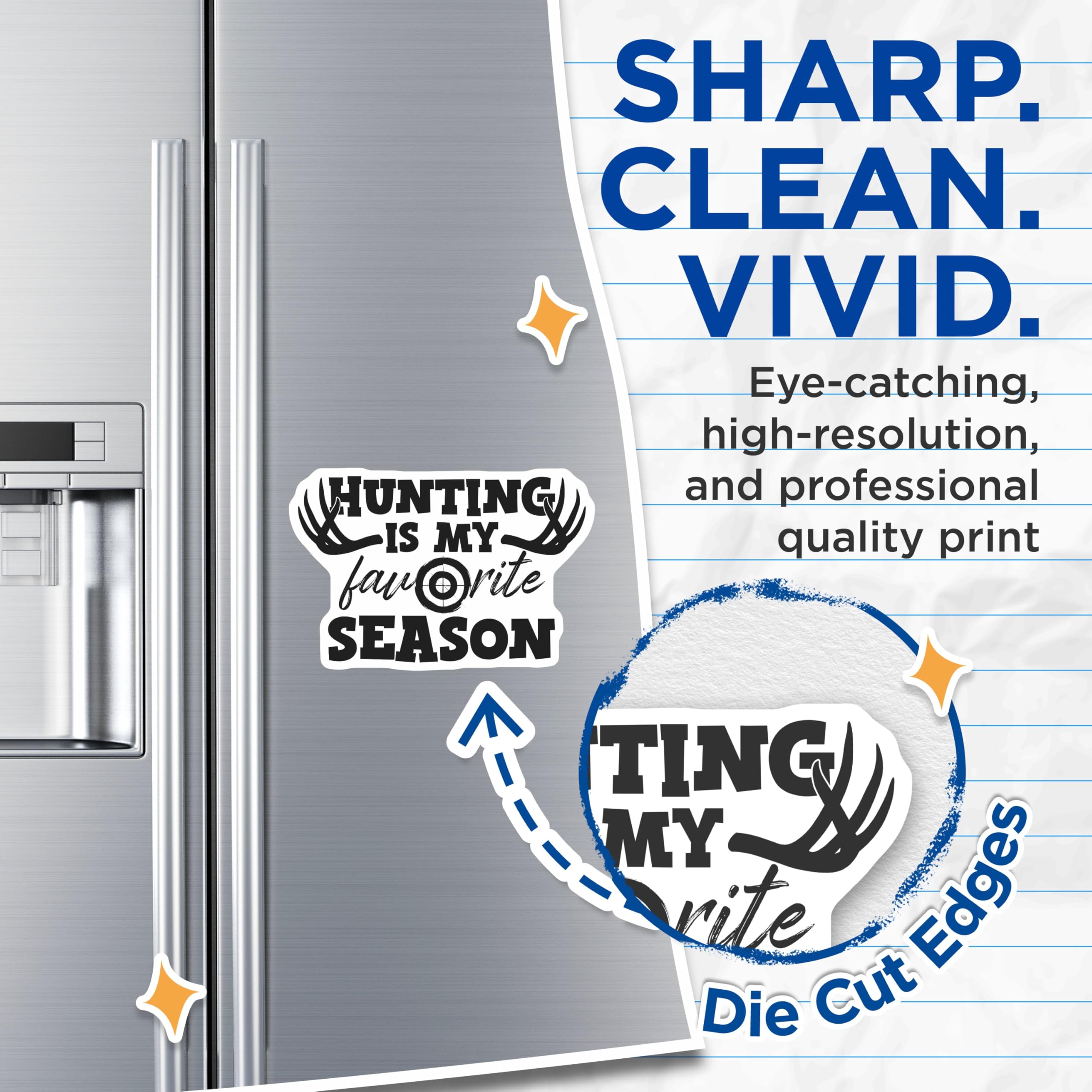(2 Pack) Hunting Season Magnets - Deer Antlers - Target Practice Gift - 5" On Longest Side - Premium Magnet - for Cars, Refrigerators, Toolboxes, Lockers - Made in USA - MAG15051