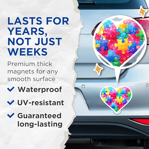 (2 Pack) Autism Awareness Magnets - 5" On Longest Side - for Cars, Fridges, Toolboxes - Made in USA - MAG7887