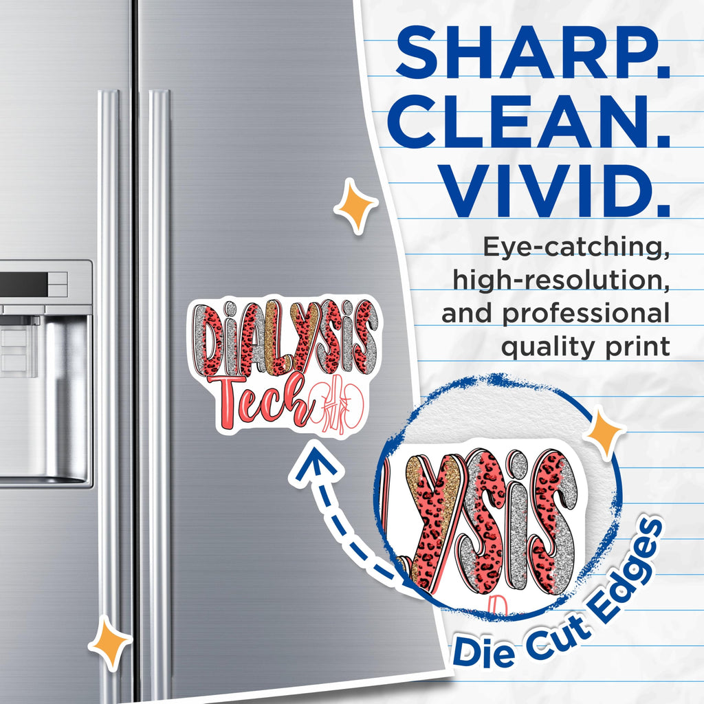 (2 Pack) Dialysis Tech Magnets - Kidney Art Magnet - Dialysis Technician Decor - 5" On Longest Side - Premium Magnet - for Cars, Refrigerators, Toolboxes, Lockers - Made in USA - MAG17235