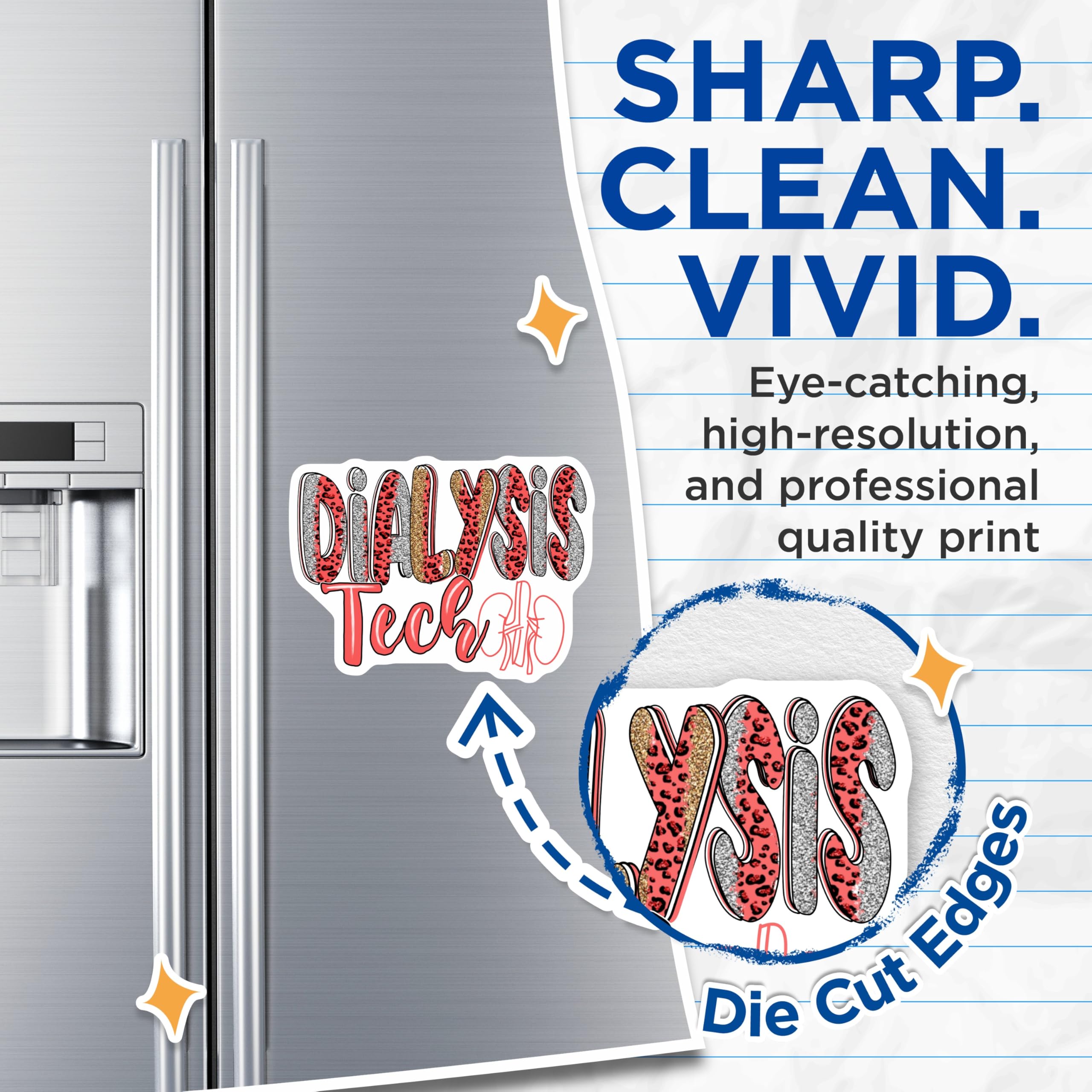 (2 Pack) Dialysis Tech Magnets - Kidney Art Magnet - Dialysis Technician Decor - 5" On Longest Side - Premium Magnet - for Cars, Refrigerators, Toolboxes, Lockers - Made in USA - MAG17235