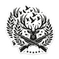 (2 Pack) Deer Hunting Magnets - Crossed Shotguns Design - Wildlife Hunter Decor - 5 Inches On Longest Side - Thick Durable Magnet - Made in USA - MAG20685